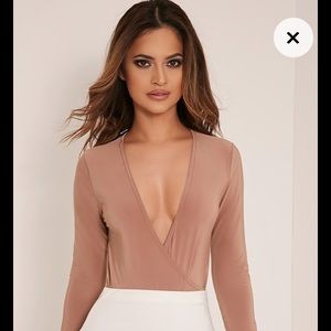  w/o Tag: PLT Camel Wrap Bodysuit Size 2